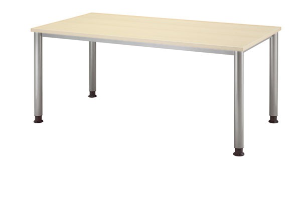 Schreibtisch gerade 160 cm, Tischfüße in Graualuminium