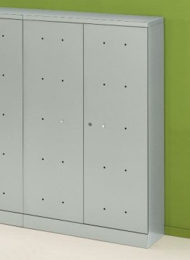 Stahl-Schrank Switch - hoch, 4 Böden, abschließbar - alusilber - Siqnatop