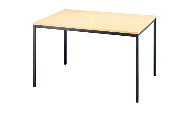 Konferenztisch gerade 120 cm, Tischfüße in Schwarz