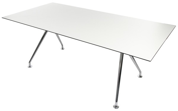 W-Table - 180 cm - High-Tech Schichtstoff - Gestell poliert